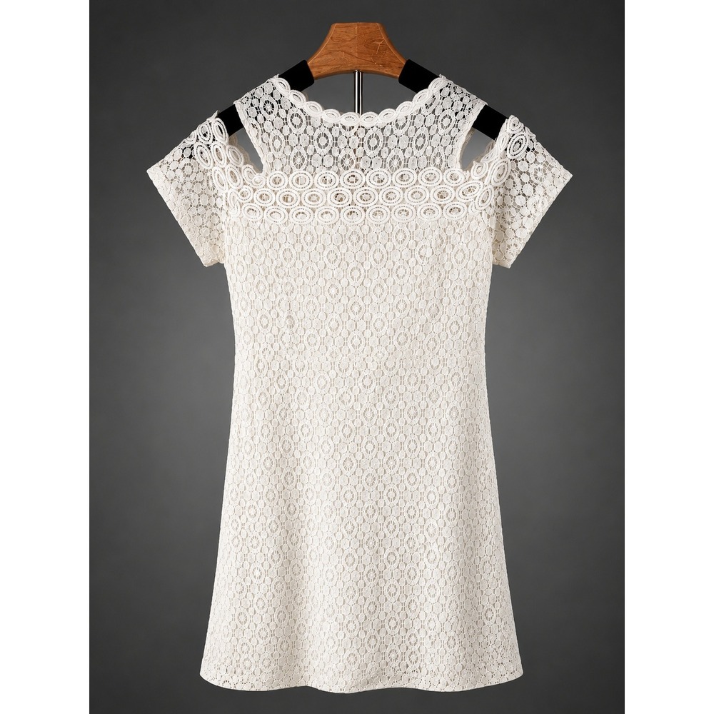 Charlotte Russe Cottagecore Lace Dress White Sheath Mini Small Boho